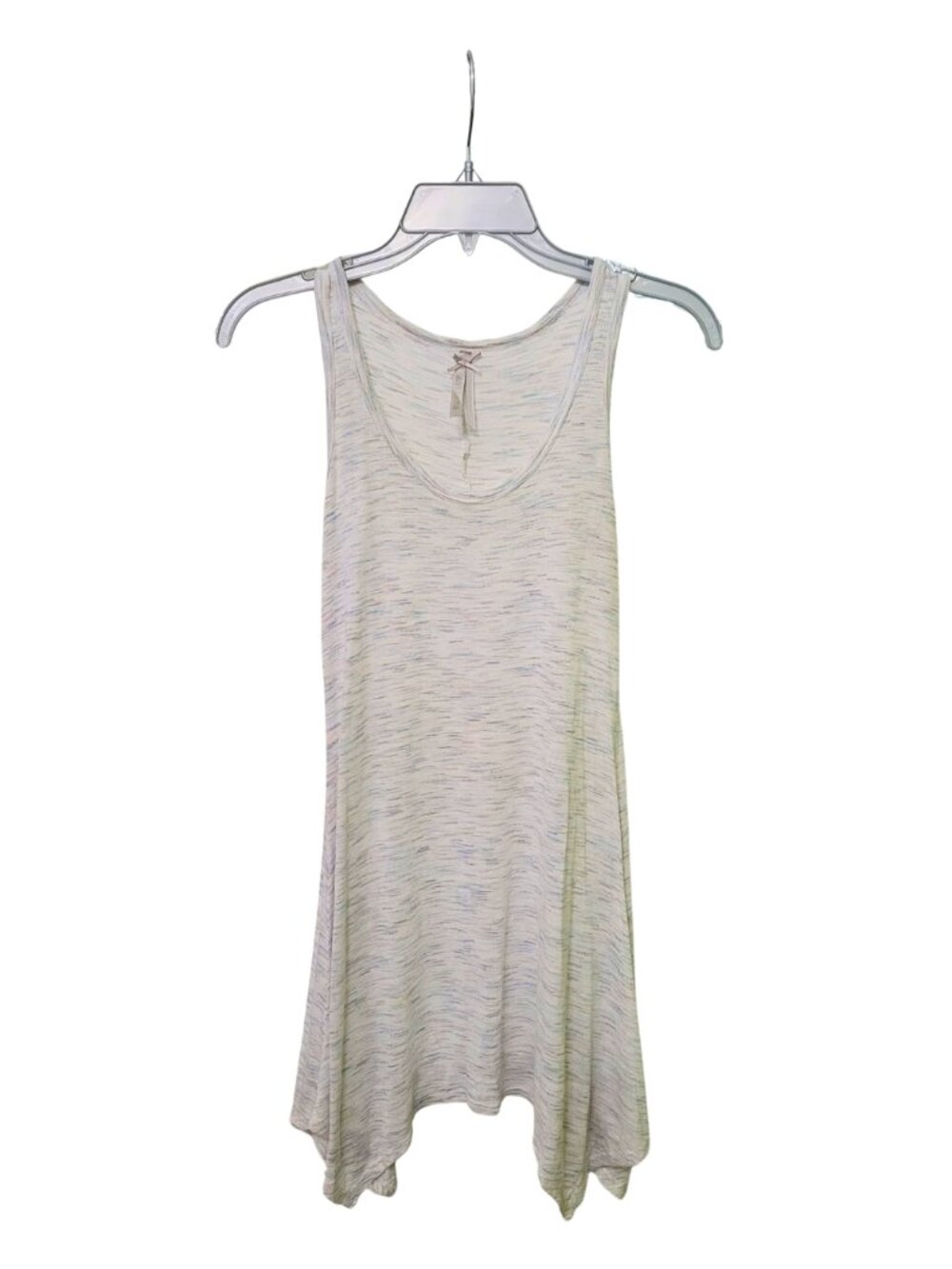 Sleeveless Space-Dye Handkerchief-Hem Tunic Tank | Small